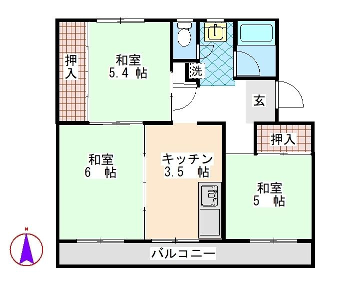 松戸タイムズ2号棟の間取り