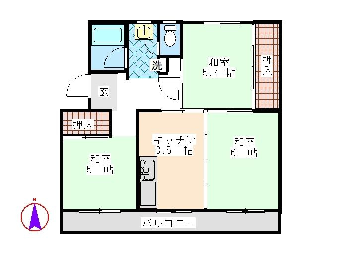 松戸タイムズ2号棟の間取り