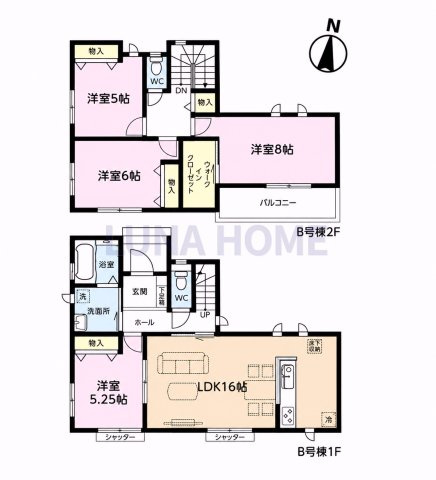 牛久市さくら台1丁目　新築戸建　Ｂ号棟の間取り|当日のご予約も大歓迎です！「今から見たい」も柔軟にご対応いたします♪
