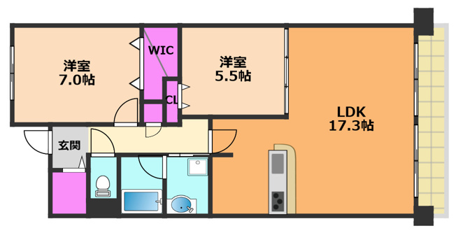 【間取り】 | フロイデ川添