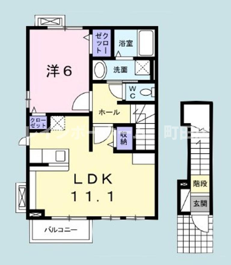 シャトレービサイド　Ａ※初期費用分割あと払いサービス利用可能物件の間取り