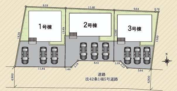 【いわき市錦町第33】　2号棟　※必ずもらえる選べるキャンペーン実施中！の区画図|全体区画図です。