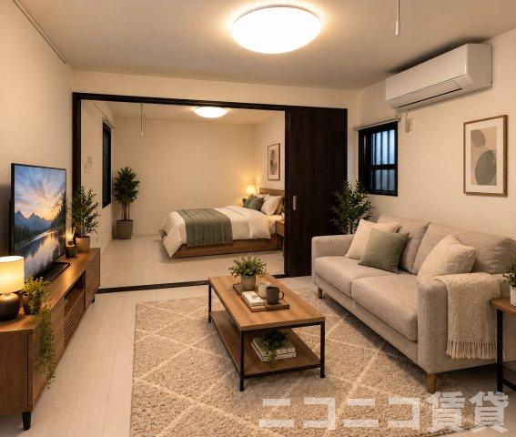 足立区千住龍田町のアパートの居間・リビング