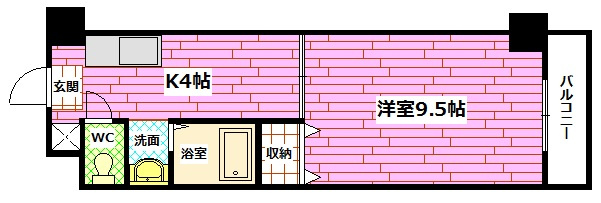 広島市安佐南区川内６丁目の賃貸マンションの間取り