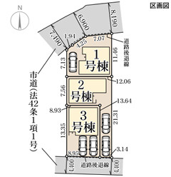 リーブルガーデン八尾市神宮寺2丁目の区画図