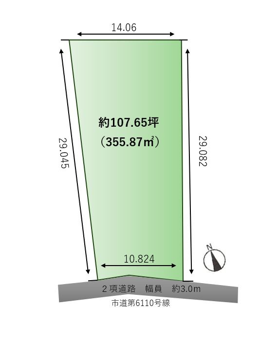 坂戸市善能寺売地の土地図