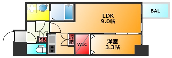 マリンズ心斎橋IIIの間取り