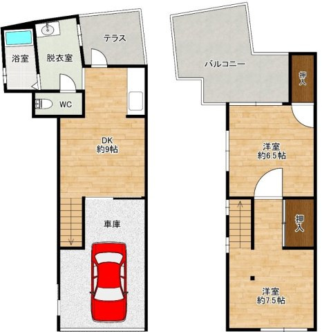 【間取り】 | 中宮　3丁目貸家