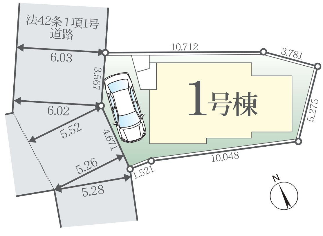 松戸市新作新築戸建【上本郷小学校：6分】の区画図|区画配置図