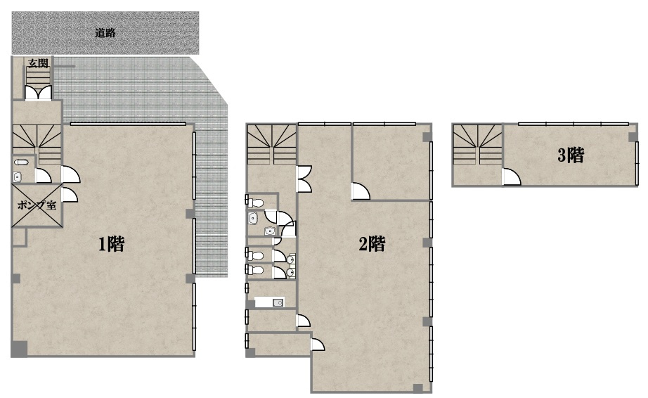 大阪市平野区背戸口２丁目の店舗事務所の間取り