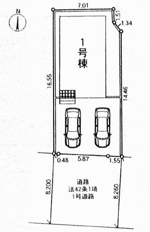 小田原市曽我原第３  新築戸建全1棟　1号棟の区画図