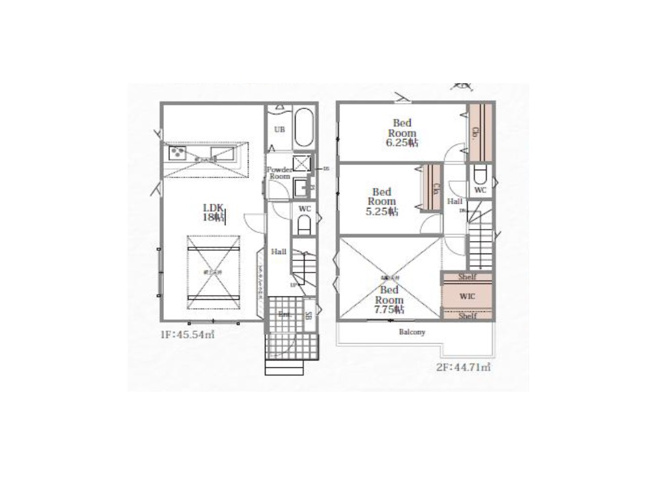 【参考プラン】 | 志木市中宗岡5丁目　建築条件なし売地　全1区画　(志木本店) | LDK18帖のゆとりある3LDKプラン。全居室に収納を備え、主寝室にはWICも設けた、すっきりと暮らせる住まいです。