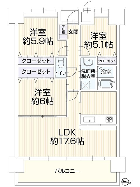 ルナコート塚口の間取り