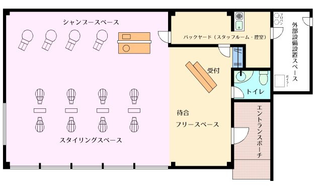店舗（美容室など）碧南市東浦町の間取り