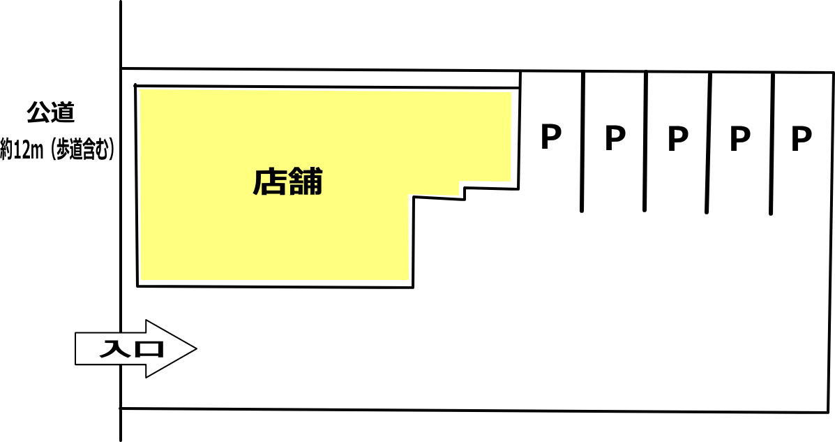 店舗（美容室など）碧南市東浦町の区画図