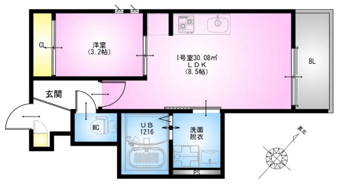 柏市豊町２丁目のアパートの間取り