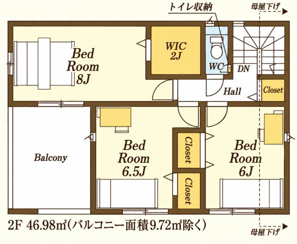 川越市上新河岸第２　１号棟の間取り
