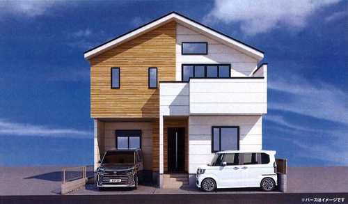平塚市菫平4期　新築戸建全1棟　1号棟の外観パース