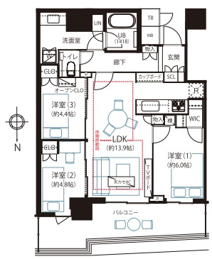 パークタワー晴海の間取り
