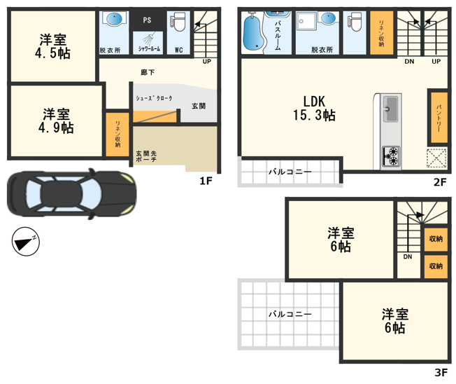 【間取り】 | 天下茶屋東1丁目テラスハウス