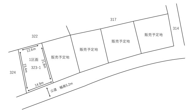 坂戸市上吉田売地の土地図