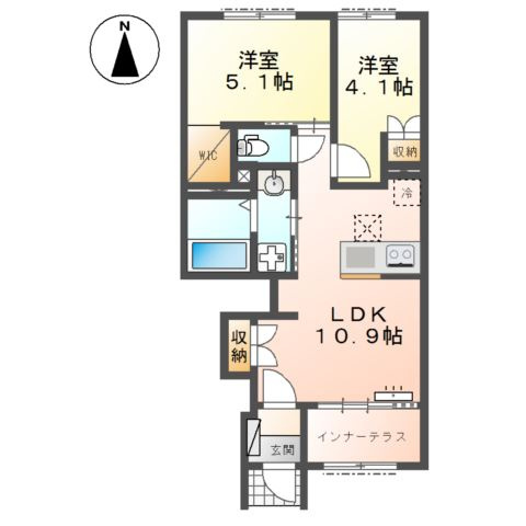 東松山市松葉町　アパート新築工事の間取り