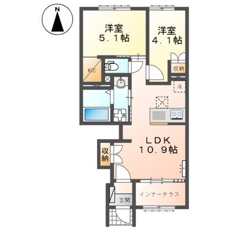 東松山市松葉町　アパート新築工事の間取り