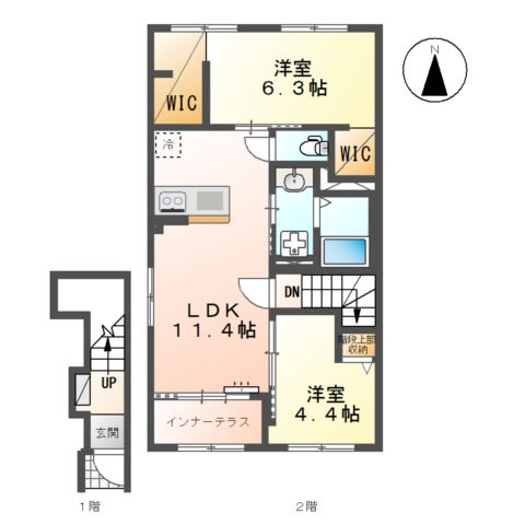 東松山市松葉町　アパート新築工事の間取り