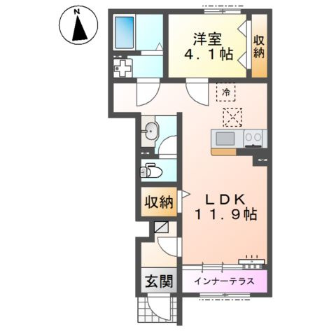 東松山市和泉町　アパート新築工事の間取り