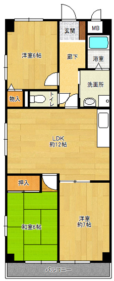 【間取り】 | メゾンヴェール中尾Ⅰ | メゾンヴェール中尾Ⅰ(GoodHome)