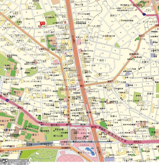 シンシア後楽園の地図