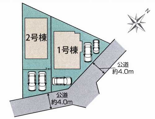 平塚市公所　新築戸建全1棟　2号棟の区画図