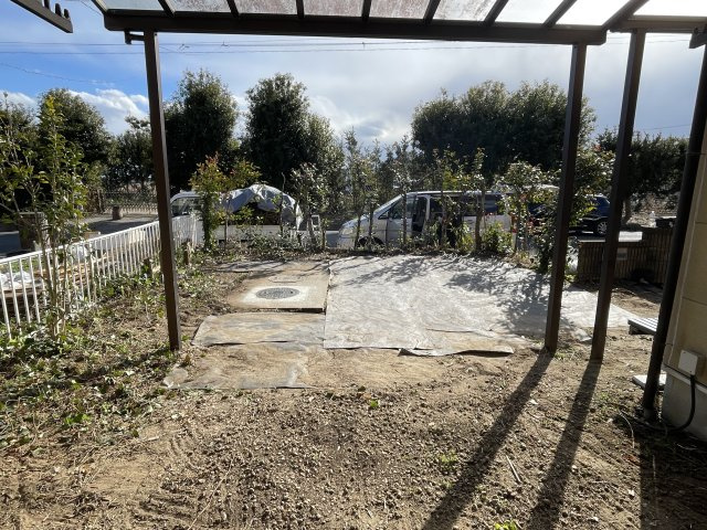 長生村水口1084戸建の庭