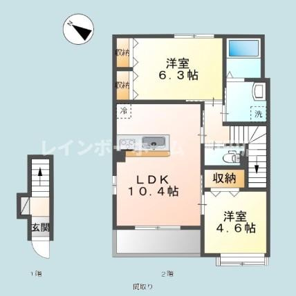 グリーンベル※初期費用分割後払いサービス利用可能物件の間取り