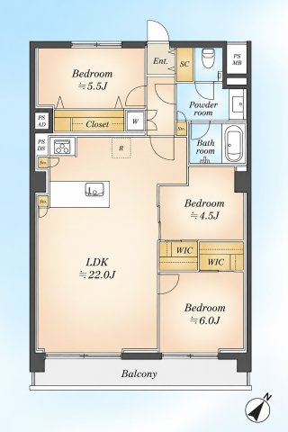 日商岩井恵比寿マンションの間取り