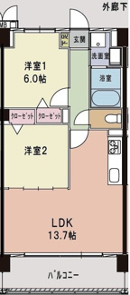 【間取り】 | エスポワール鎌ヶ谷 | 間取りです。