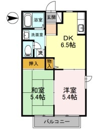 ハイツ花のこみちA棟の間取り