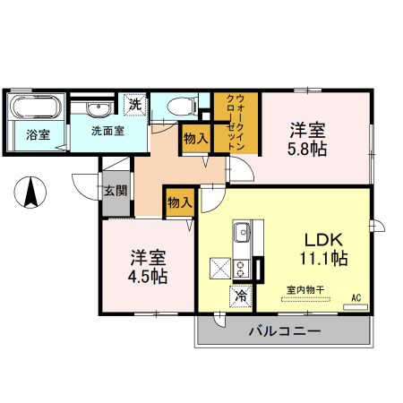 セクレール北本町C棟の間取り