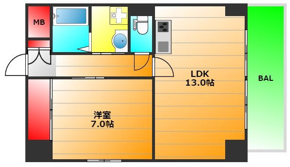 リエス桜川の間取り|現状有姿