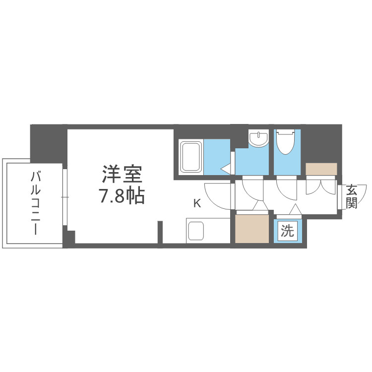 大阪市中央区徳井町２丁目の賃貸マンションの間取り