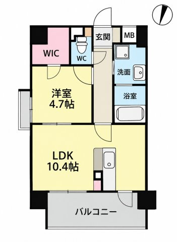 筑紫野市二日市中央５丁目の賃貸マンションの間取り