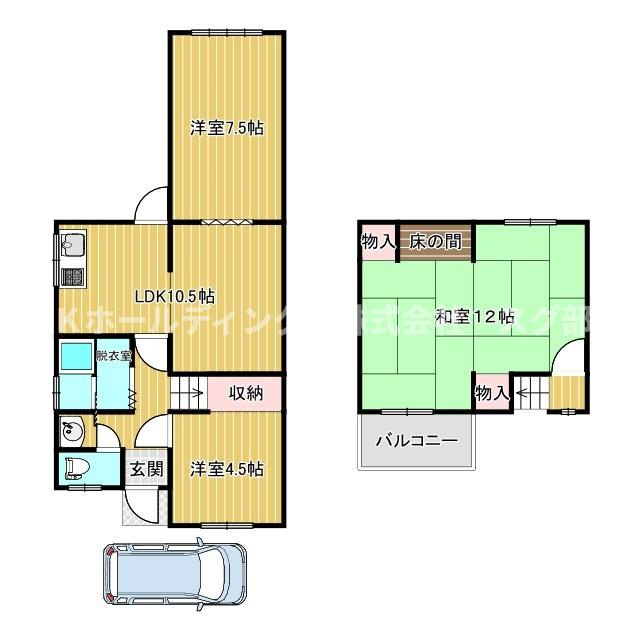 綾部市宮代町明知戸建て住宅の間取り