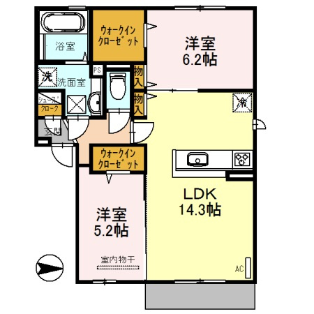 ノア・パークくさべ B棟の間取り