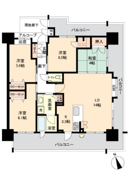 コンツェルトパーク段原参番館の間取り