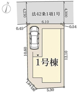 【区画図】 | 明石市二見町福里　新築戸建 | ◆駐車スペース１台付き♪
◇お向かいには大型駐車場もあります♪