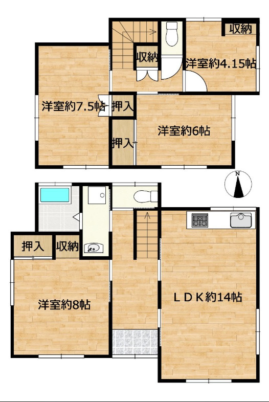 売中古戸建　富士宮市万野原新田の間取り