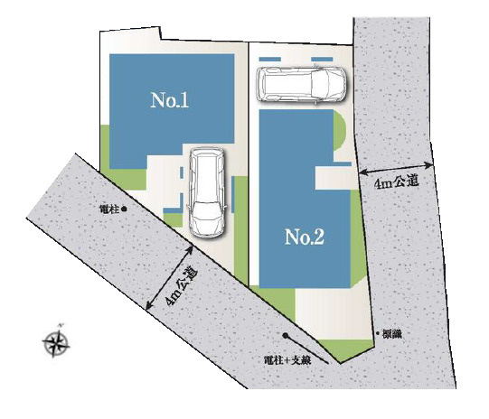 板橋区常盤台1丁目　駅近×ハイグレード仕様　省エネ車庫付き戸建　全2棟の区画図