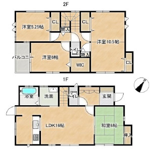 越谷市大字大泊 中古戸建の間取り