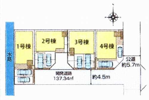 平塚市徳延3丁目　新築戸建全4棟　3号棟の区画図
