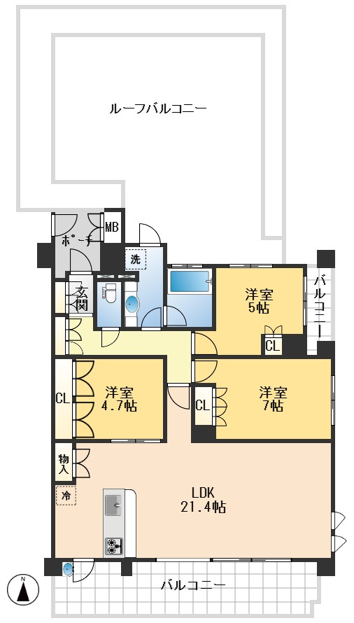 ファインフラッツ豊中桜の町の間取り